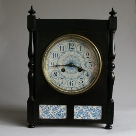 french table striking table clock with china inlay