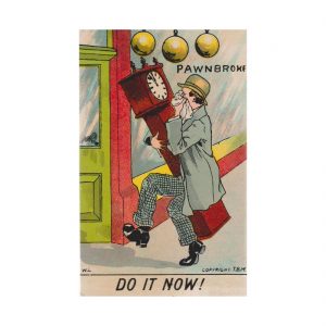 Pawnbroker with Clock Postcard
