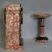 French Pink Marble Table Clock