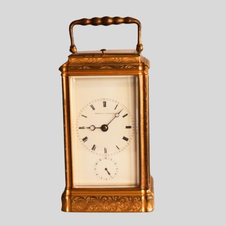 "Antique French stike repeat carriage clock"