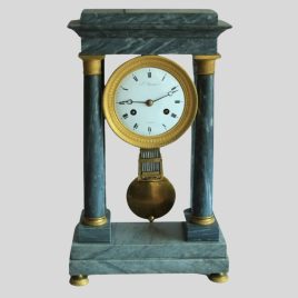 Antique French Marble Portico Clock