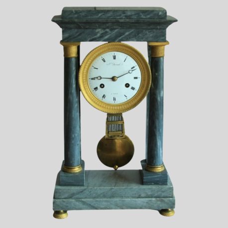 TH141 Antique French Marble Portico Clock (2)