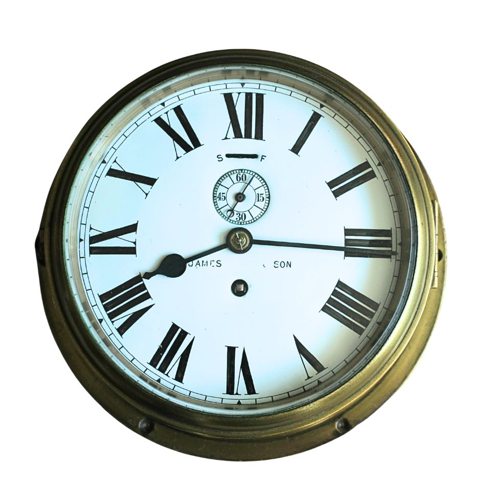 "Antique Brass Bulkhead Clock"