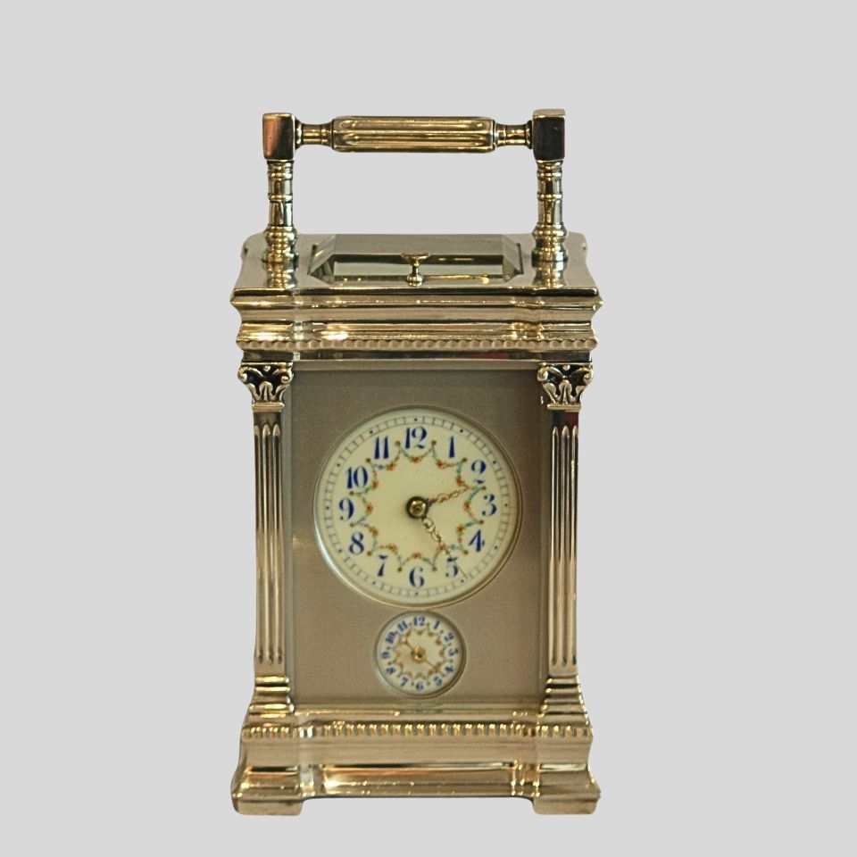Antique Silver Plated Carriage Clock