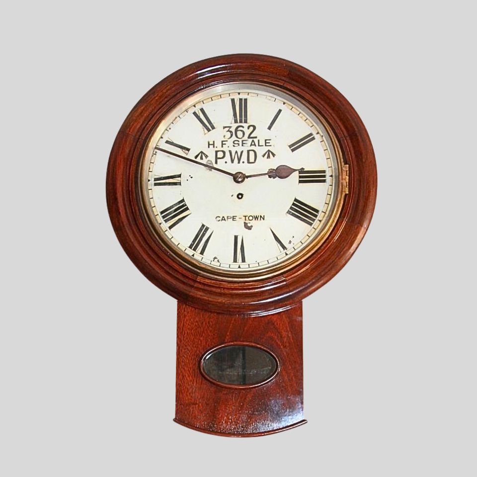 Antique Fusee Drop Dial Clock